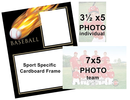 Rookie Package 1-3x5 Photo, 1-5x7 Photo, Cardboard Frame