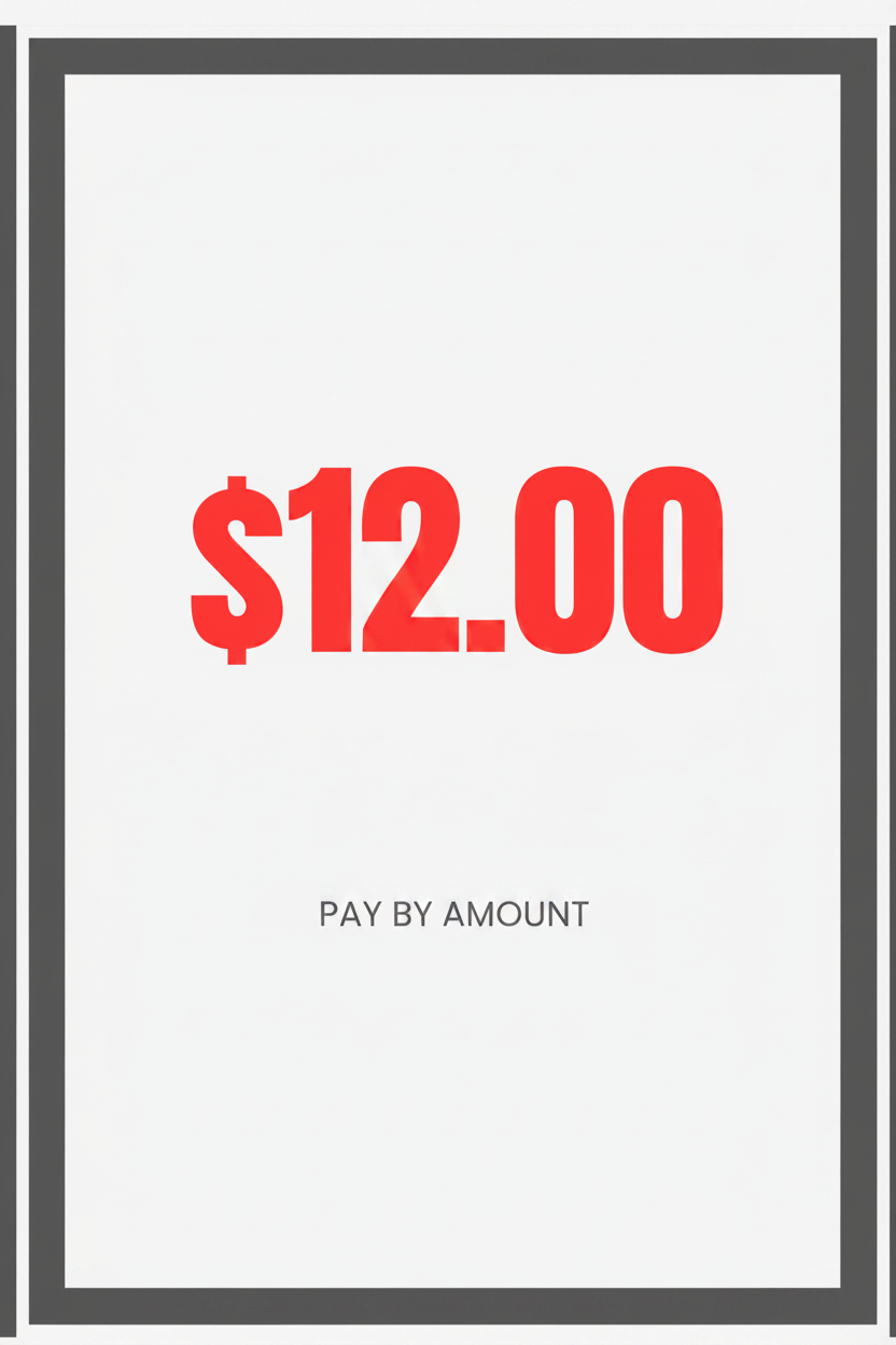$12.00 Payment By Amount