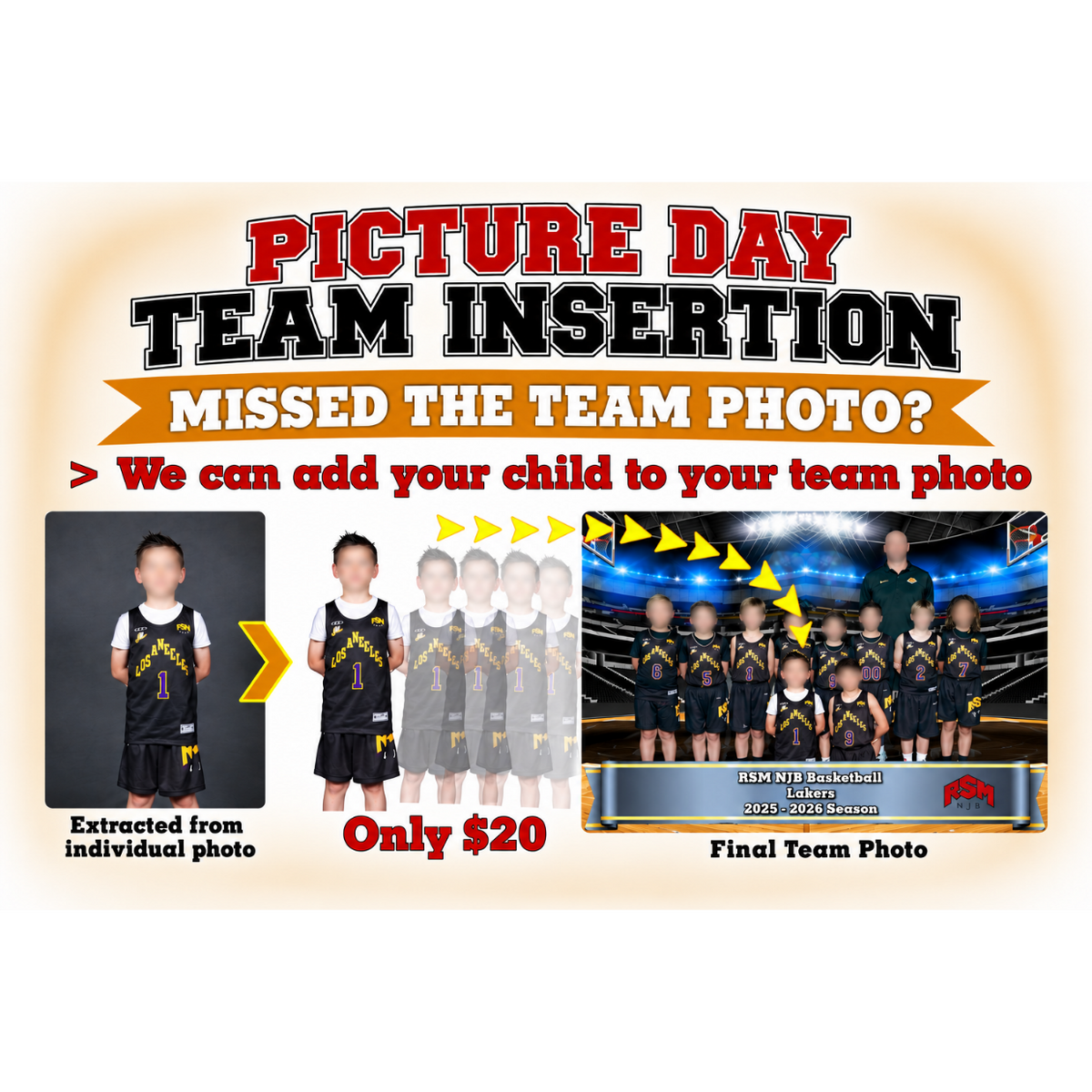 Picture Day Early or Late Arrival: Team Insertion